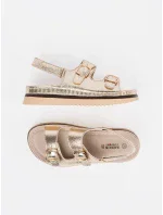 Luxusní  sandály zlaté dámské platforma