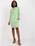 Dámské teplákové mini šaty v pistáciové barvě (A-006.73) Dámské teplákové mini šaty v pistáciové barvě (A-006.73)