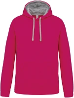 Kariban K 446 Kontrastní mikina s kapucí 20.K446 fuchsia/fine grey