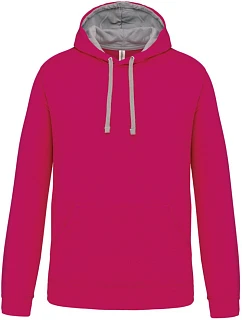 Kariban K 446 Kontrastní mikina s kapucí 20.K446 fuchsia/fine grey