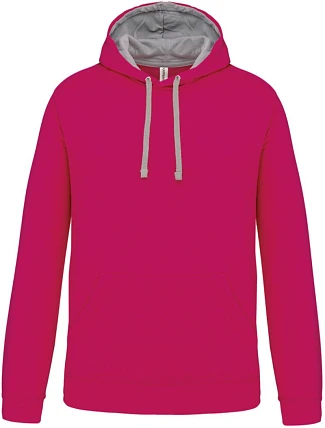 Kariban K 446 Kontrastní mikina s kapucí 20.K446 fuchsia/fine grey