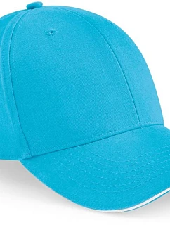 Beechfield B 20 6 panelová sandwich kšiltovka "Athleisure" 53.0020 surf blue/white
