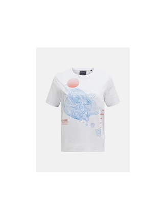 Tričko PEAK PERFORMANCE Explore Graphic Tee Women, bílé Tričko PEAK PERFORMANCE Explore Graphic Tee Women, bílé