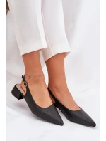 Pletené Dámské Sandály Na Jemném Podpatku Černé Jorela