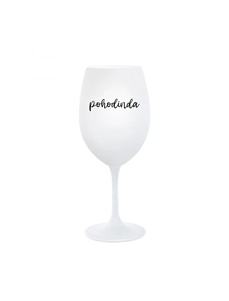 POHODINDA - bílá sklenice na víno 350 ml