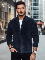Pánský rozepínací tmavě modrý svetr FashionStreet WX2227