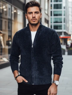 Pánský rozepínací tmavě modrý svetr FashionStreet WX2227