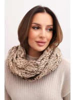 Komin dámský vlněný melírovaný silný šál na zimu KN24 tmavě béžový Komin dámský vlněný melírovaný silný šál na zimu KN24 tmavě béžový