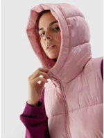 Dámská péřová vesta s výplní ze syntetického peří 4F - růžová Dámská péřová vesta s výplní ze syntetického peří 4F - růžová