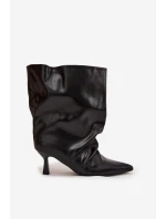 Dámské kotníkové boty na jehlovém podpatku Inarisse – černé