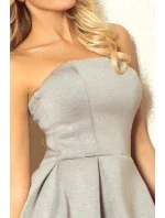 Dámské společenské neopren šaty korzetové GORZET krátké šedé - Šedá / L - Numoco