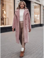 Dámský zimní kabát LUXERII dlouhý kožich růžový FashionStreet TY4689z Dámský zimní kabát LUXERII dlouhý kožich růžový FashionStreet TY4689z