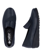 Dámské kožené boty na platformě Rieker v tmavě modré barvě L5356-14