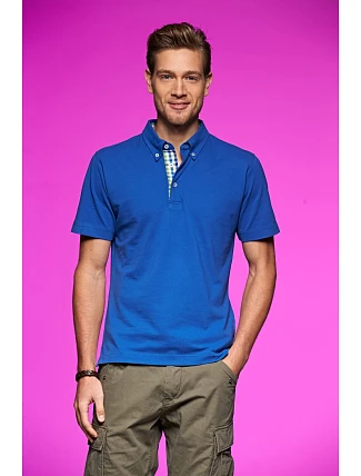 Daiber JN 964 Pánské piqué polo button-down 02.0964 royal/royal/white Daiber JN 964 Pánské piqué polo button-down 02.0964 royal/royal/white
