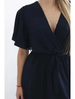 Šaty s vrstveným výstřihem námořnická modř