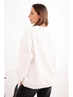 Dámská mikina s kapucí a klokankou z bavlny bílá