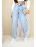 Dámské džíny s vysokým pasem a volnou nohavicí