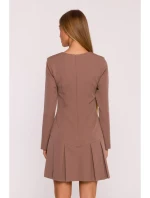M872 Šaty s obrácenými záhyby - mocca