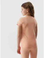 Dívčí hladké tričko 4F - pudrově korálové Dívčí hladké tričko 4F - pudrově korálové
