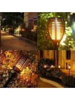 SOLÁRNÍ SVÍTILNA TANČÍCÍ PLAMENY 10X10X79CM 36 LED DIOD