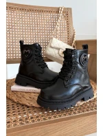 Dívčí členkové boty s teplou podšívkou s ozdobou LOVE Černé Rosaira Dívčí členkové boty s teplou podšívkou s ozdobou LOVE Černé Rosaira