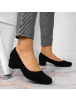 Sergio Leone W SK354C černé semišové lodičky s blokem