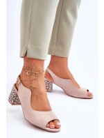 Dámské semišové sandály na podpatku Maciejka 05870-04 Béžová Dámské semišové sandály na podpatku Maciejka 05870-04 Béžová