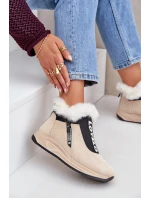 Dámské Botky S Kožešinou Béžové Zeriana