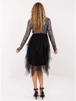 Šaty MI SK A5471.87 černá a stříbrná