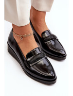 Dámské lakované boty Loafers Black Polike