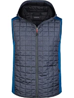 Daiber JN 768 Pánská pletená hybridní vesta 02.0768 royal melange/anthracite melange