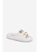 Dámské Pěnové Pantofle S Připínáčky 76055 Bílé Vinceza