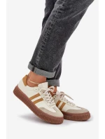 Zazoo N1068S6 Kožené Nízké Sneakersy Dámské Na Platformě Béžové