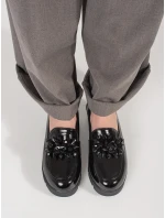 Jedinečné dámské černé mokasíny na klínku Jedinečné dámské černé mokasíny na klínku