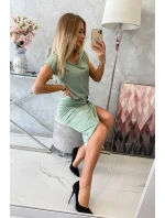 Sukienka asymetryczna ciemno miętowa