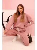 Komplet teplákové + kalhoty máslová látka tmavě růžová Komplet teplákové + kalhoty máslová látka tmavě růžová