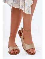 Dámské Sandály Na Plochém Podpatku Zlaté Weanise