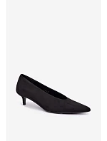 Černé semišové lodičky s kitten heel Nuretta
