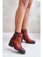 Dámské Kotníkové Boty Na Podpatku S Páskem Hnědé Zinithia Dámské Kotníkové Boty Na Podpatku S Páskem Hnědé Zinithia