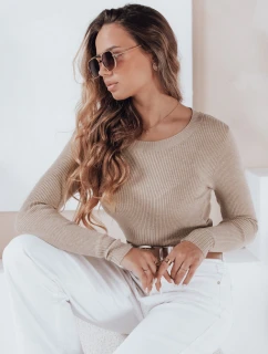 Dámský žebrovaný svetr NOLVIE beige FashionStreet MY2496