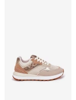 Dámské Sportovní Boty Na Platformě Zvířecí Vzor Béžové Davinara