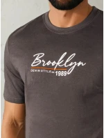 Pánské tmavě šedé tričko s potiskem FashionStreet RX5404