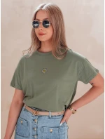 Dámské tričko FLORTA tmavě zelené FashionStreet RY2556