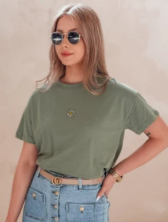 Dámské tričko FLORTA tmavě zelené FashionStreet RY2556