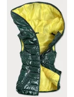 Zelená dámská vesta s kontrastní podšívkou (B9549)
