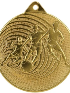 KOVOVÁ FOTBALOVÁ MEDAILE FI 70 MMC3070 - ZLATÁ