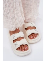 Dámské Pěnové Pantofle Na Platformě Ecru Falowena