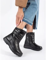 Luxusní černé dámské sněhule platforma Luxusní černé dámské sněhule platforma