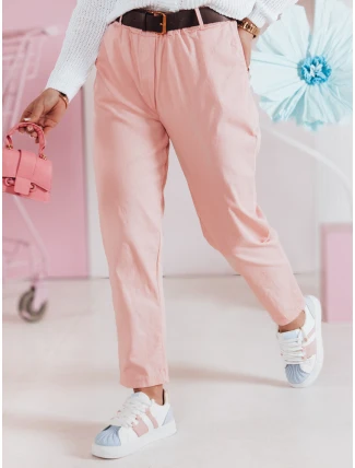 Dámské volnočasové kalhoty s páskem SOFELIA světle růžové FashionStreet UY2508