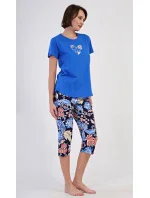 Dámské pyžamo kapri Květy Dámské pyžamo kapri Květy